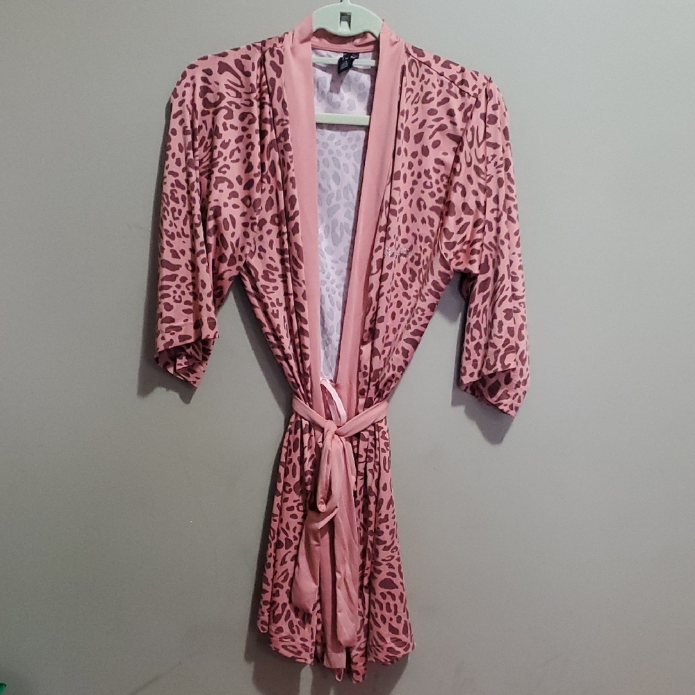 bebe Pink Animal Print Robe Size L